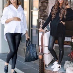 Spanx Faux Leather Mama Leggings medium
